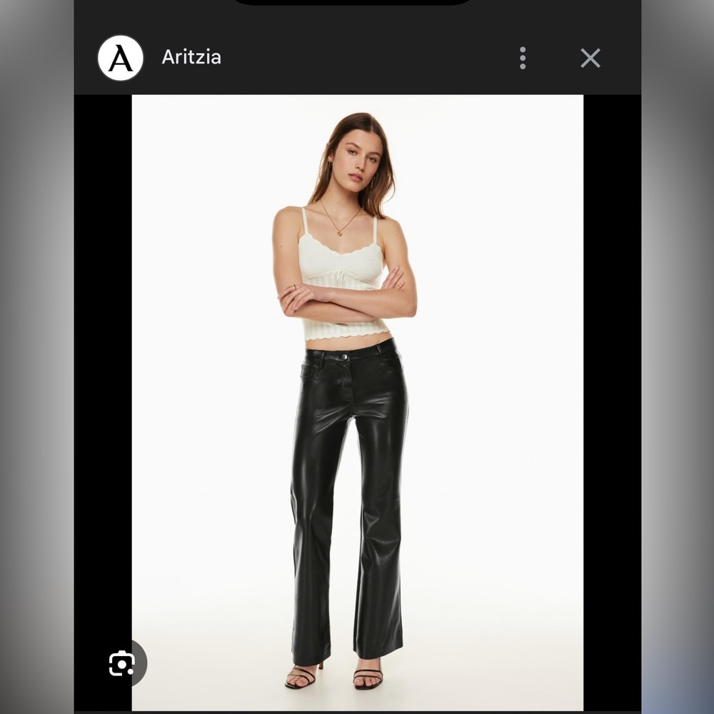 Aritzia Wilfred Black Leather Pants